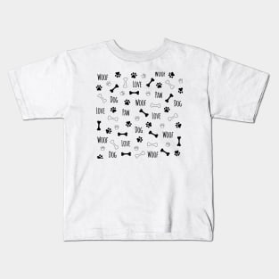 Love Dog Paw Pattern Kids T-Shirt